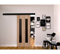 Posuvné dvere STANDART MIX H90, Sonoma/čierna