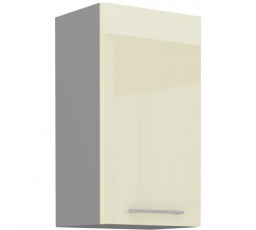 Kuchynská horná skrinka KARPO 45 G 72 1F, krémový lesk/sivá