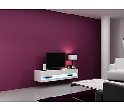 TV komoda VIGO NEW 140, biela / biely lesk