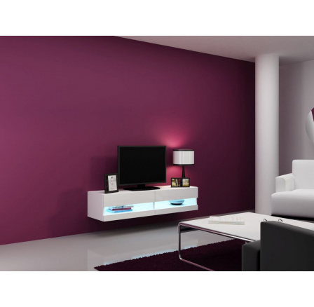 TV komoda VIGO NEW 140, biela / biely lesk TV komoda VIGO NEW 140, biela / biely lesk