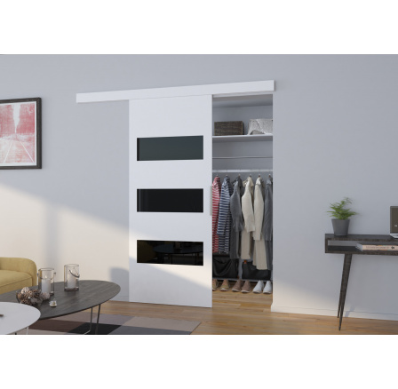 Posuvné dvere na stenu ARES 86 White+Black Lacobel