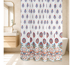 Kúpeľňový záves Ornamenty oranžové