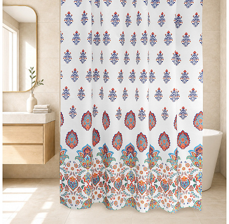 Kúpeľňový záves Ornamenty oranžové Kúpeľňový záves Ornamenty oranžové