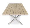 Stôl záhradný 180x100x75, doska polywood v dekore svetlého duba, hliníková konštrukcia, béžová farba