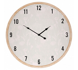 Hodiny nástěnné - pr. 58 cm, MDF, jemný květinový vzor