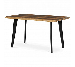 Stôl jedálenský, 130x80x75 cm, MDF doska, dekor staré drevo, kov, čierny lak