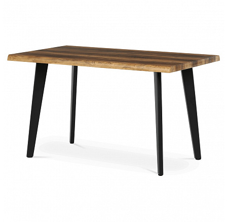 Stôl jedálenský, 130x80x75 cm, MDF doska, dekor staré drevo, kov, čierny lak