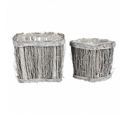 Obal na kvety z prútia, sada 2ks. Cena za sadu.