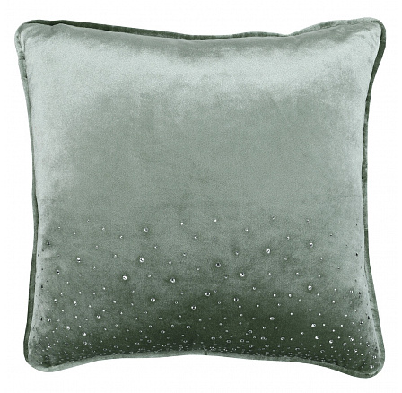 Polštář s výplní - sv. zelený s lemováním, 100% polyester, 50 x 50 cm