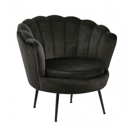Kreslo velvet čierne /nohy čierne/ LC-032-1 Kreslo velvet čierne /nohy čierne/ LC-032-1