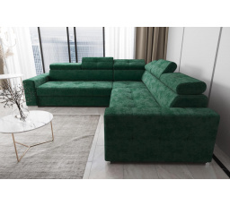 Rohová sedacia súprava s funkciou spania MARGO MAX 270x270 - Pravá strana, zelená