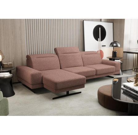 Rohová sedacia súprava FIORE MINI 265x180 cm - ružová, ľavá