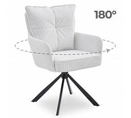 Otočná stolička CITY Krémová Manšestrová