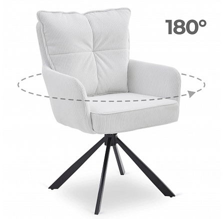 Otočná stolička CITY Krémová Manšestrová