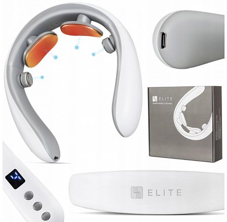 Masážny prístroj na krk ME-NM03 s funkciou ohrevu biely/sivý