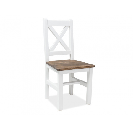 Jedálenská stolička POPRAD, hnedá/biela voskovaná
