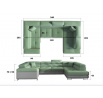 Pohovka v tvare U Letto , Sawana 21 125x253 Pravá 1