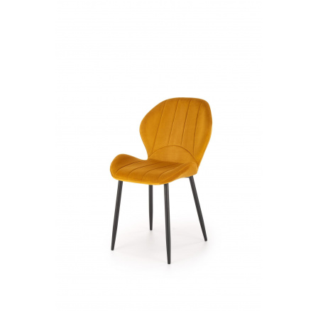 Jedálenská stolička K538 VELVET, Horčicový Bluvel 68/Čierna