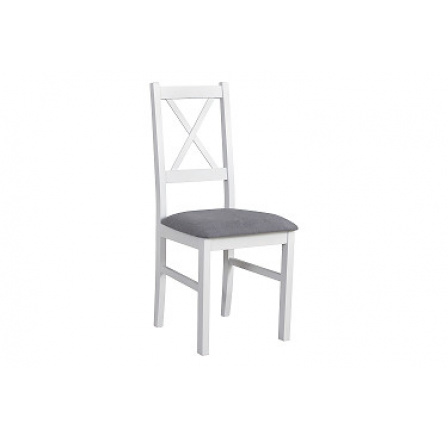 NIEL 10 - jedálenská stolička (NILO 10) - biela / svetlosivá látka 16X - kolekcia "DRE" (K150-Z)