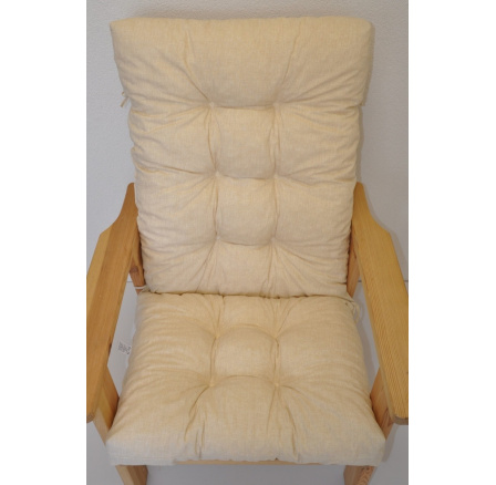 Vankúš pre záhradné kreslo vysoký - látka svetlo béžová melír