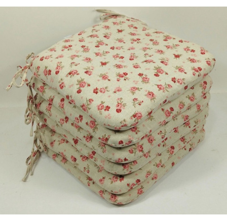 Sedák 40x40 cm látka ružičky - set 6 kusov Sedák 40x40 cm látka ružičky - set 6 kusov