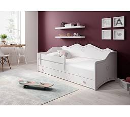 Posteľ s matracom EMKA Pink 160x80 Biela+Ružová