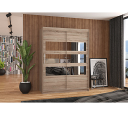 Posuvná skriňa so zrkadlom FLORENTO 150 Truffle+Truffle