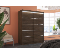 Posuvná skriňa s LED osvetlením LUFT 150 Choco+Choco