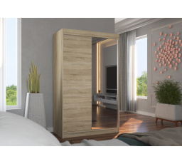 Posuvná skriňa so zrkadlom REWENA 120 Sonoma+Sonoma