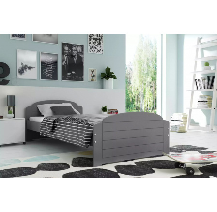 Detská posteľ LILI 90x200 cm, s matracom, Grafit