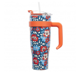 Termohrnček Miami Floral červený