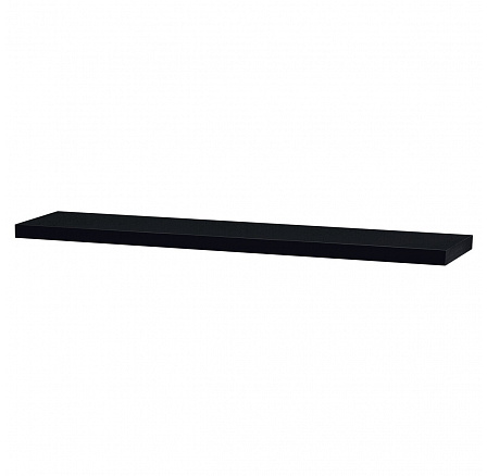 Nástenná polica 120 cm, MDF, čierna, vysoký lesk, balená v ochrannej fólii