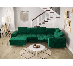 Rohová sedacia súprava ORION MAX III, relax s funkciou spania 165x320x190 cm - zelená, pravá