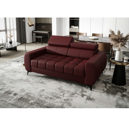 Sofa PORTO II 190 cm prírodná koža - Bordová koža