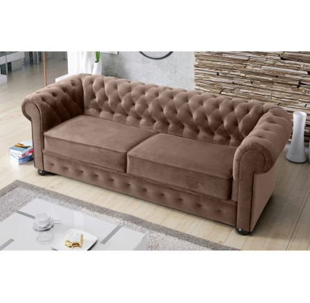 Sofa dvojmiestna MANCHESTER II 188 cm - Pohovka s funkciou spania, hnedá