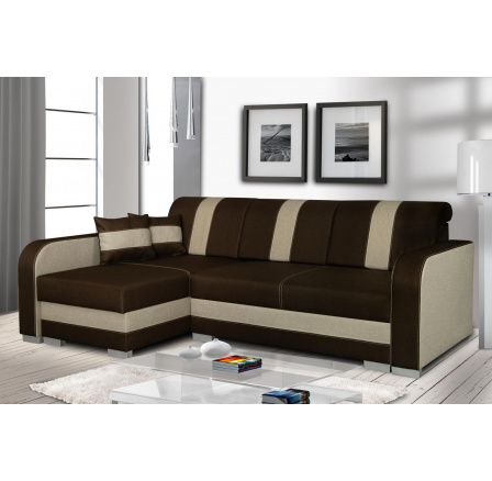 Rohová sedacia súprava Costa L hnedá/béžová