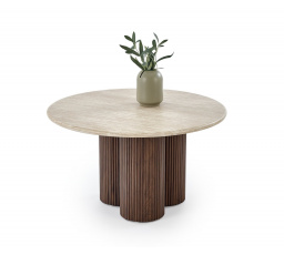 Konferenčný stolík DOROTEA, travertín / orech