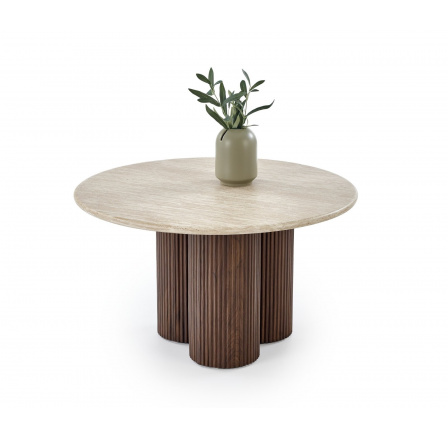 Konferenčný stolík DOROTEA, travertín / orech