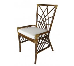 Ratanová stolička polster biely FL