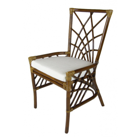 Ratanová stolička polster biely FL