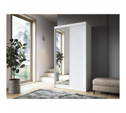 Posuvná skriňa BIANCCO II, so zrkadlom Biela Mat 220