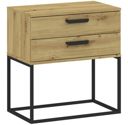 Nočný stolík 2S 60 NR6, Dub Artisan/Čierna