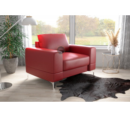 Kreslo v koži ARIA 112 cm prírodná koža - červená koža