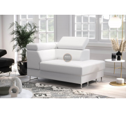 Kreslo leňoška GALAXY - Pravá strana, Biela eko koža