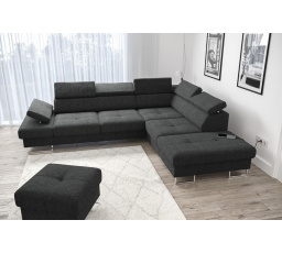 Rohová sedacia súprava GALAXY s funkciou spania 225x280 - čierna, pravá