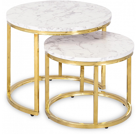 Sada stolíkov OLIS Mramor Zlatý