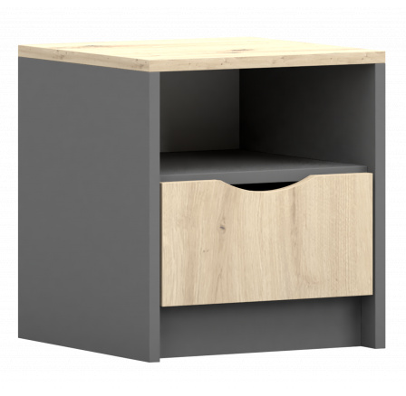 Nočný stolík - JOY II 22, Sivá/Dub Artisan