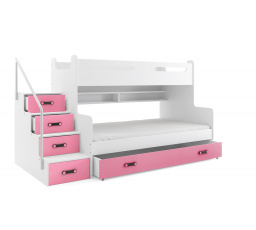 Poschodová posteľ MAX3 - ružová