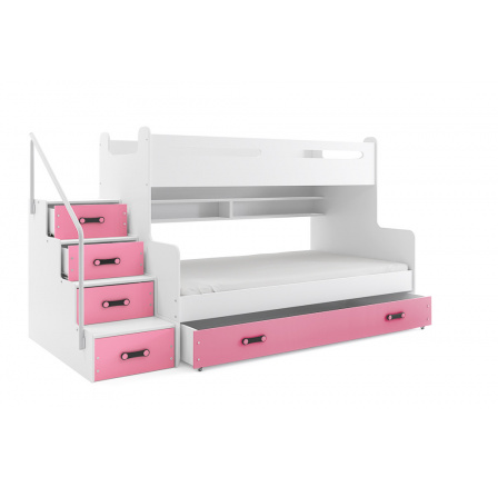 Poschodová posteľ MAX3 - ružová