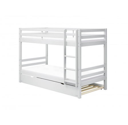 Poschodová posteľ s prístelkou Actim biela
